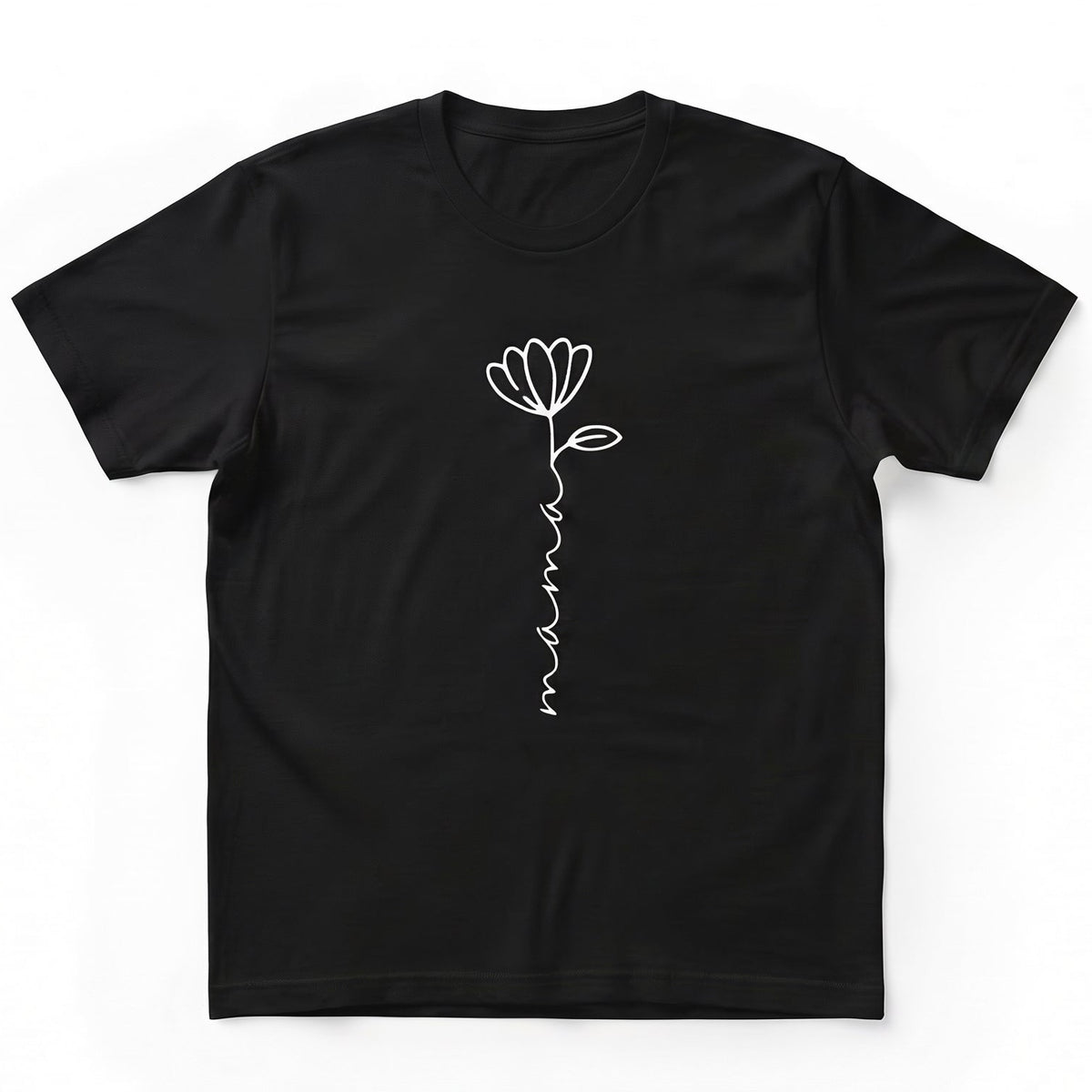 Dainty Mama Flower T-Shirt | Custom Embroidered Mother's Day Tee W136