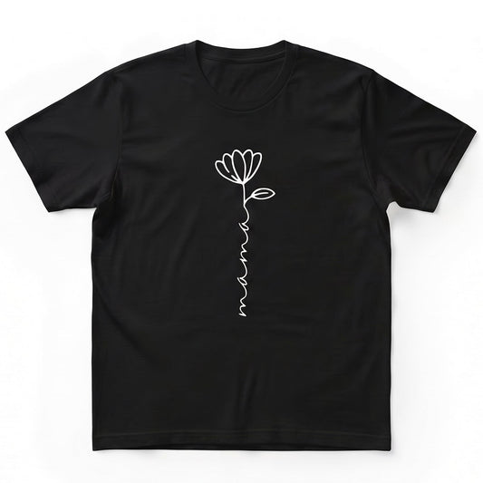 Dainty Mama Flower T-Shirt | Custom Embroidered Mother's Day Tee W136