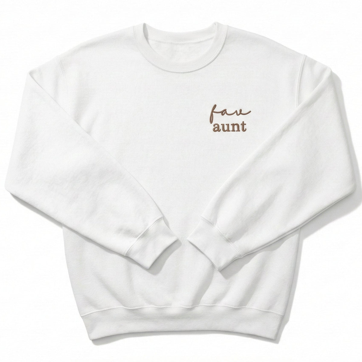 Favorite Aunt Sweatshirt | Custom Embroidered Left Chest Crewneck W199