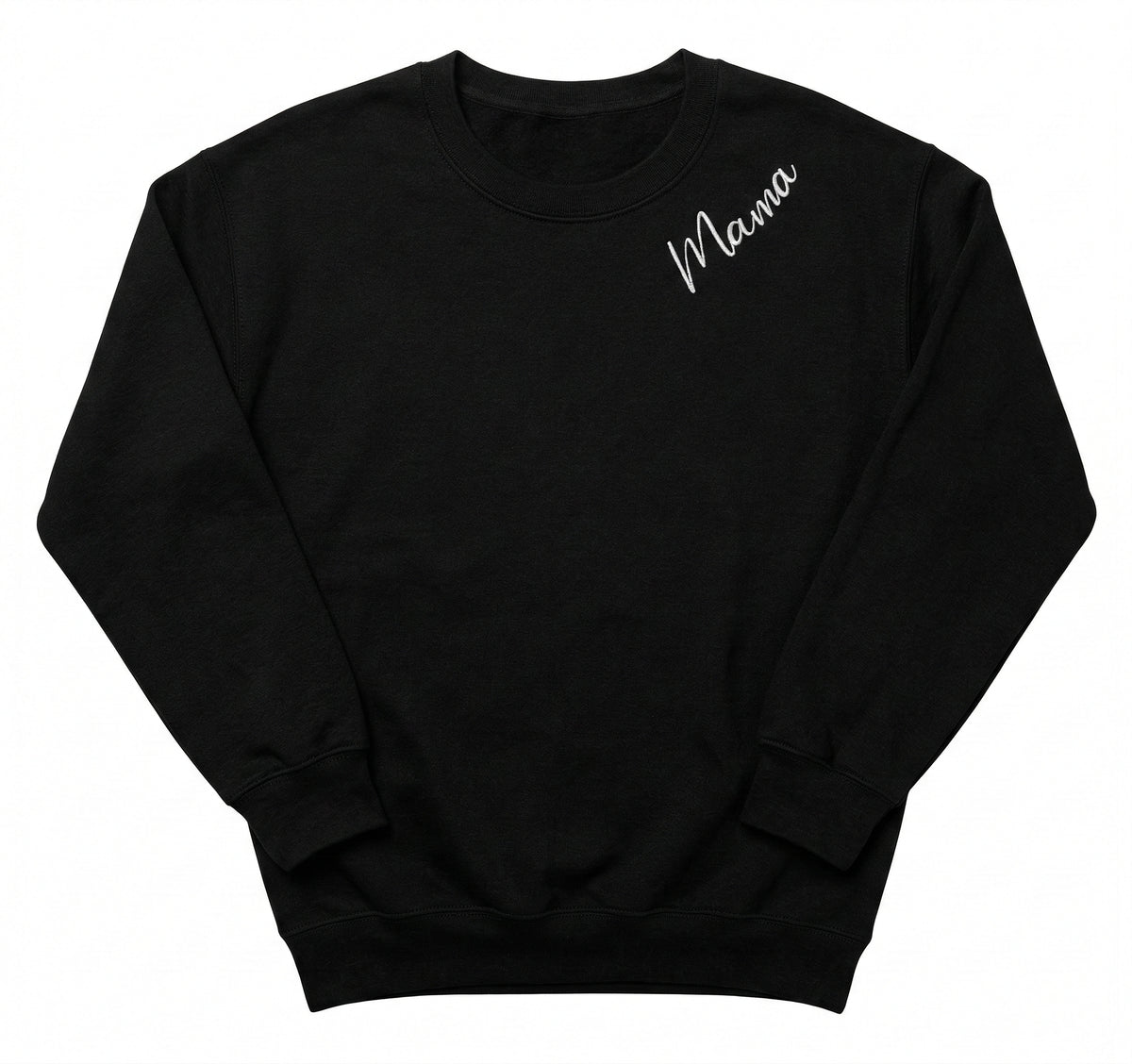 Mama Minimalist Sweatshirt | Custom Embroidered Neckline For Mom W208