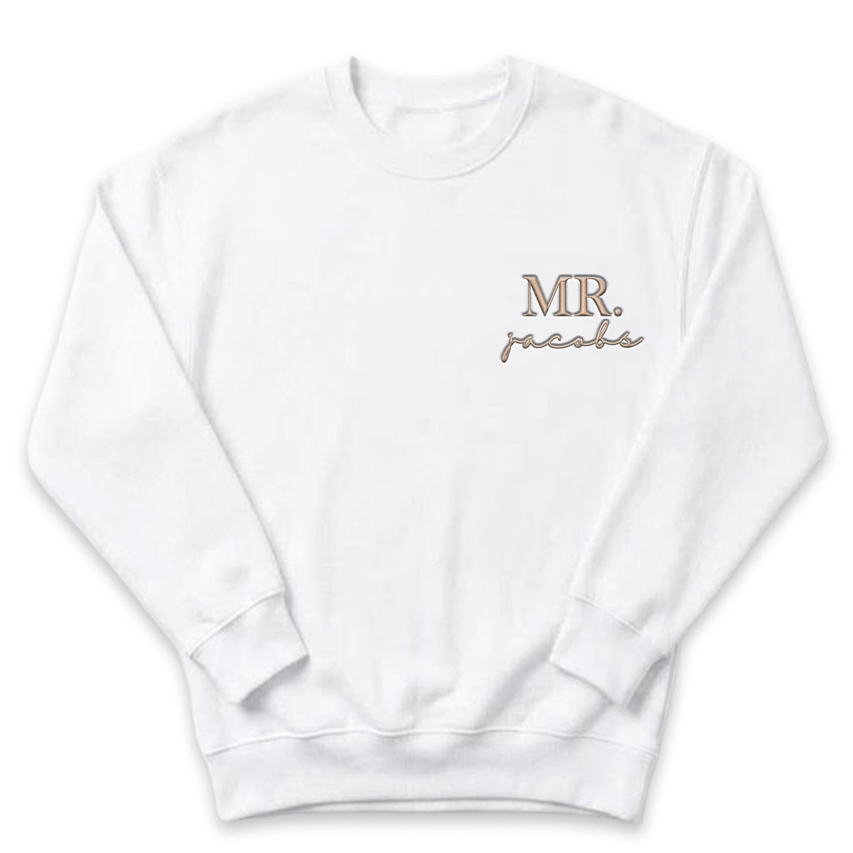 Personalized Mr. / Mrs. Wedding Sweater | Custom Embroidered Name Crewneck X1 X46