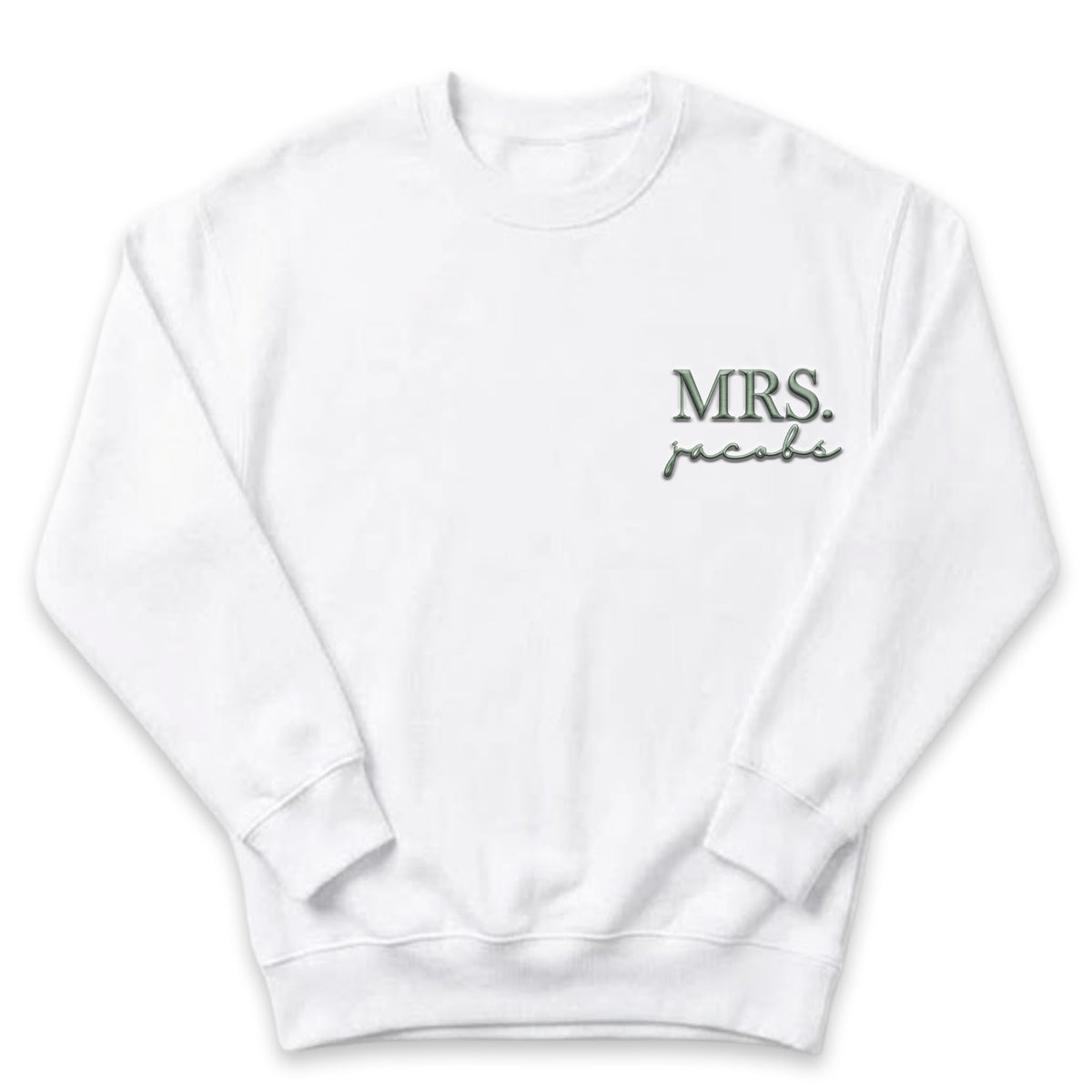 Personalized Mr. / Mrs. Wedding Sweater | Custom Embroidered Name Crewneck X1 X46