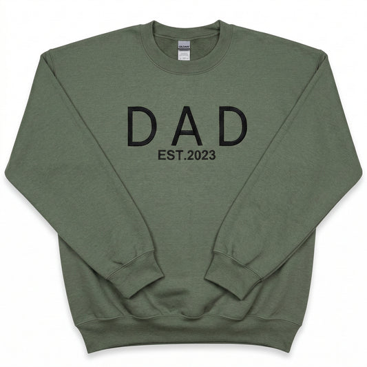 Personalized Date Dad Sweater | Custom Embroidered Baby Reveal X21
