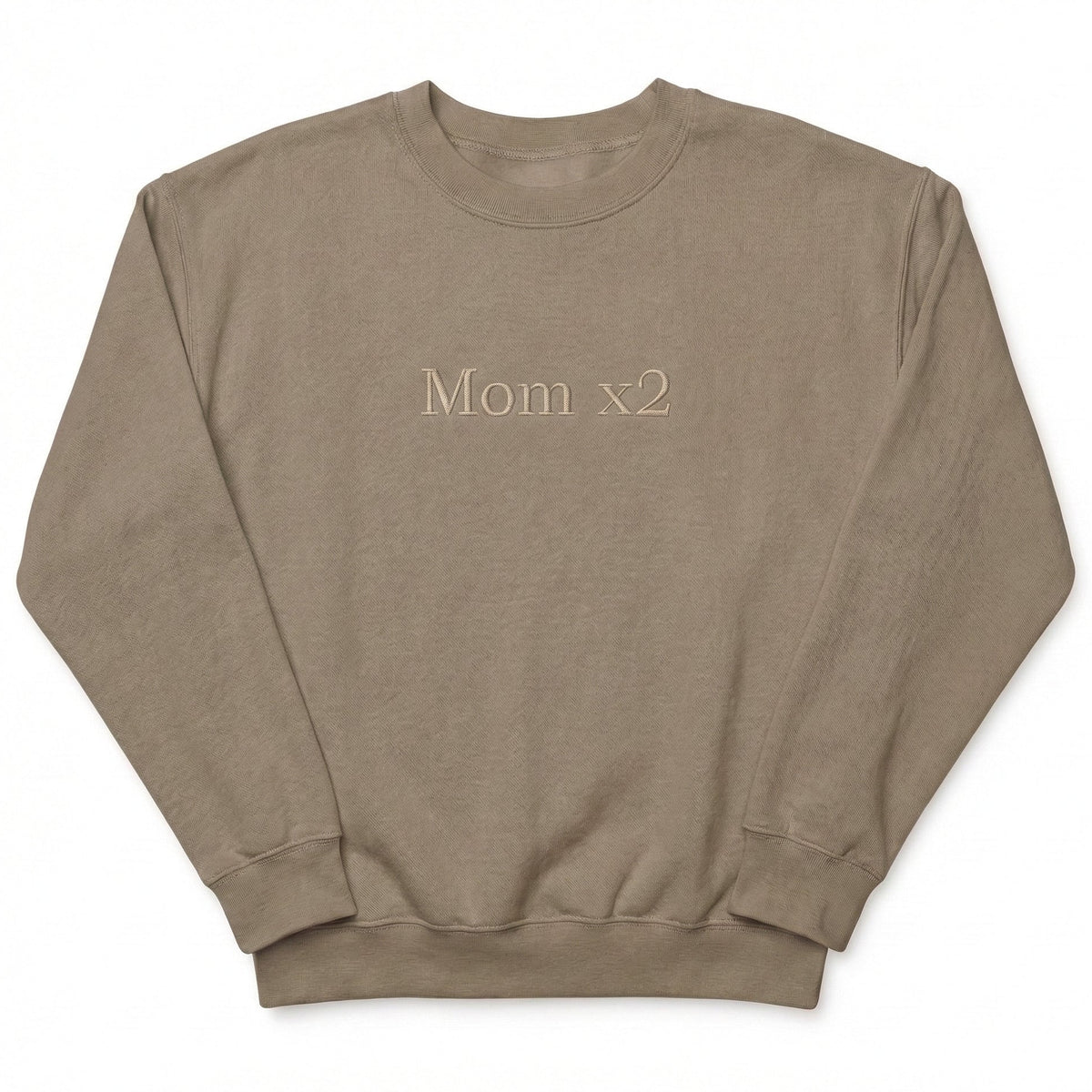 Mom x2 Sweatshirt | Custom Embroidered Pregnancy Announcement X25