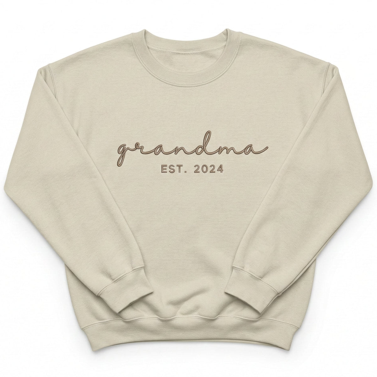 Grandma Sweater With Date | Custom Embroidered Pregnancy Reveal X28