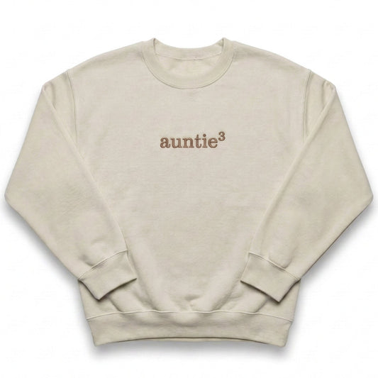 Personalized Auntie Squared Sweatshirt | Custom Embroidered Top X29
