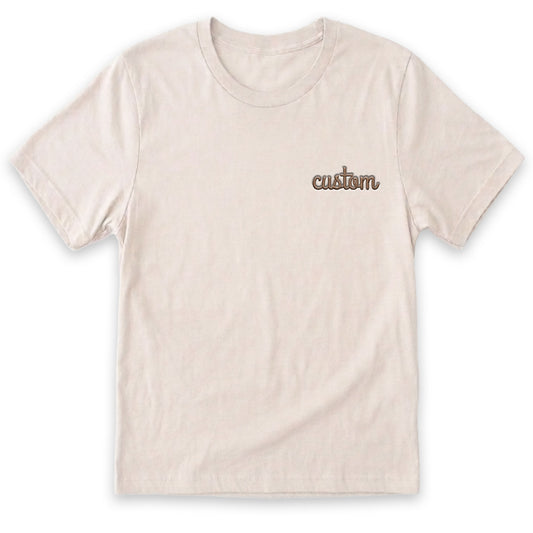 Custom Embroidered Cotton T-Shirt | Personalized Left Chest X33