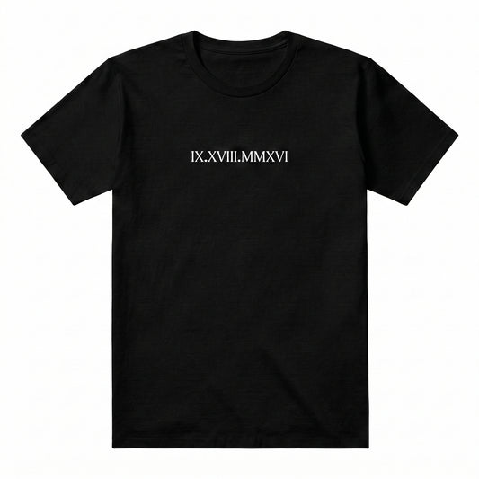 Personalized Roman Numeral Date T-Shirt | Custom Embroidered Top x39