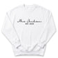 Personalized Name and Date Sweater | Custom Embroidered Bridal Top X42
