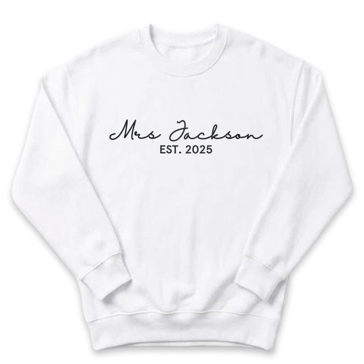 Personalized Name and Date Sweater | Custom Embroidered Bridal Top X42