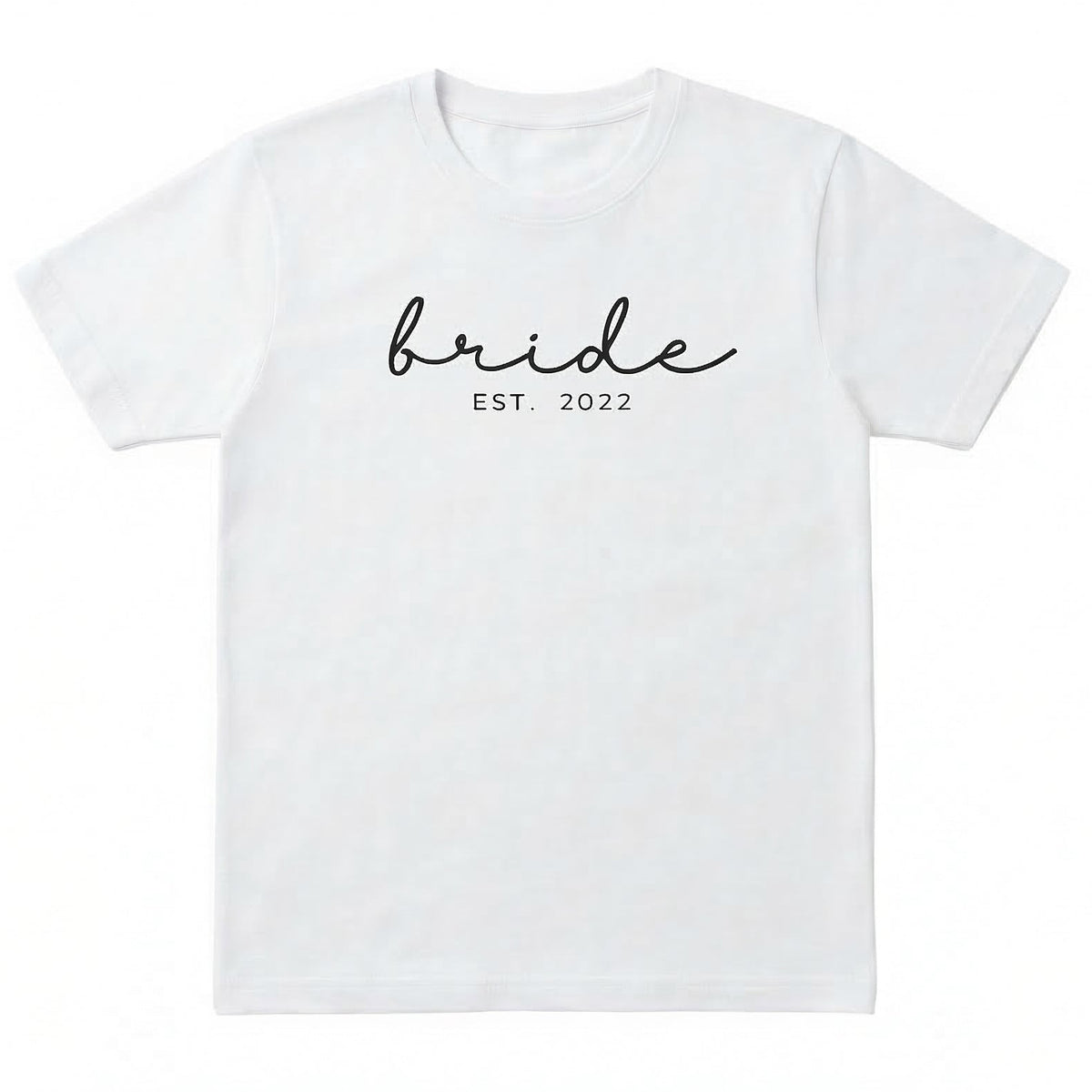 Personalized Date "Bride" T-shirt | Custom Embroidered Bridal Top X43