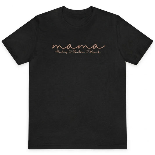 Personalized Kid's Names Mama T-Shirt | Custom Embroidered Gift x45