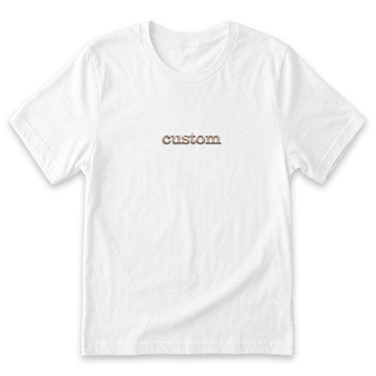Personalized Text T-Shirt | Custom Embroidered 100% Cotton Gift X5