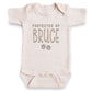 Custom Protected By Our Pet ONESIES® | Cute Dog Name Embroidery Z16