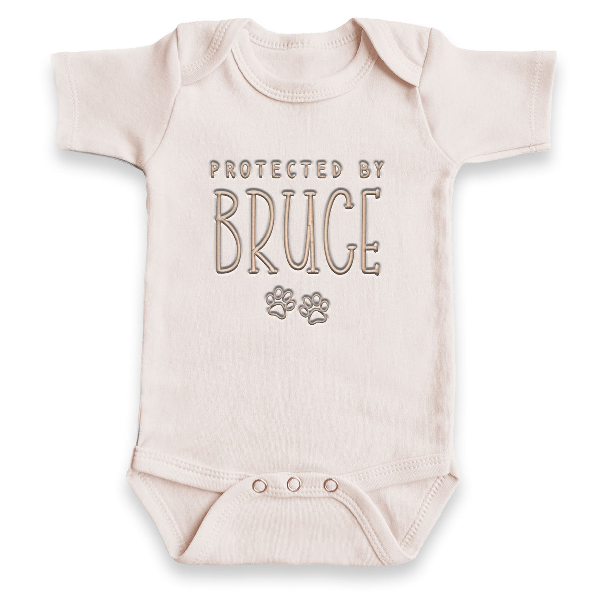 Custom Protected By Our Pet ONESIES® | Cute Dog Name Embroidery Z16