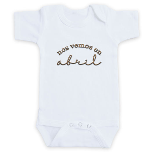 Nos Vemos En Custom Date ONESIES® | Embroidered Due Date Reveal Z172