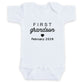 First Grandson Due Date ONESIES® | Custom Embroidered Baby Reveal Z178