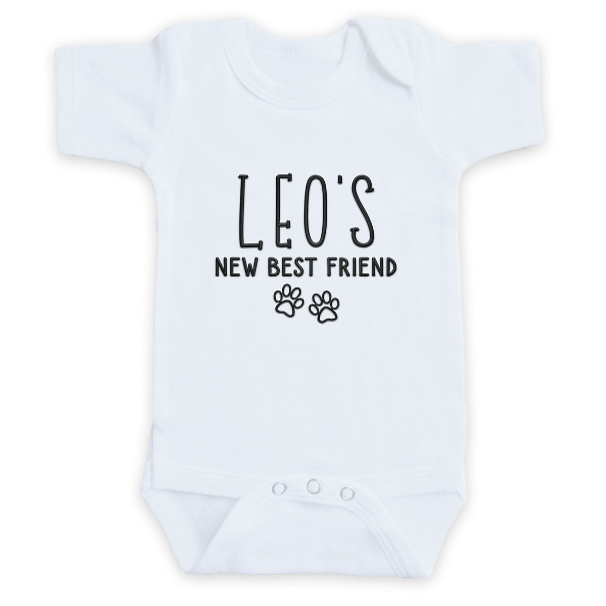 Custom Our Pet's New Best Friend ONESIES® | Dog Name Embroidery Z195