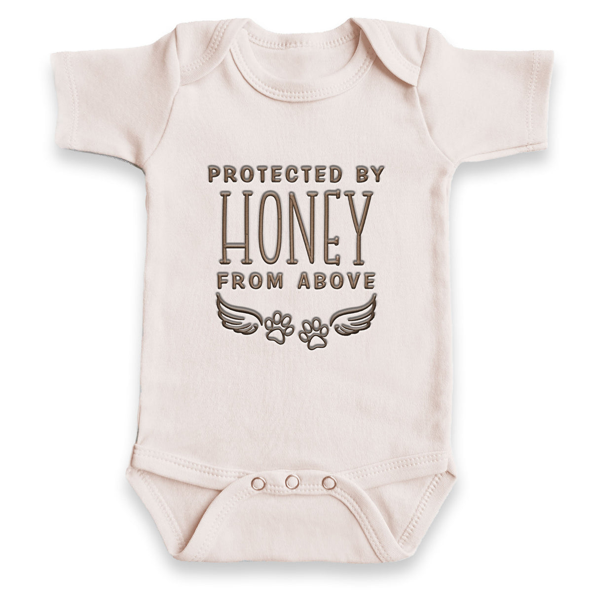 Custom Protected By Our Pet From Above ONESIES® | Dog Name Embroidery Z198