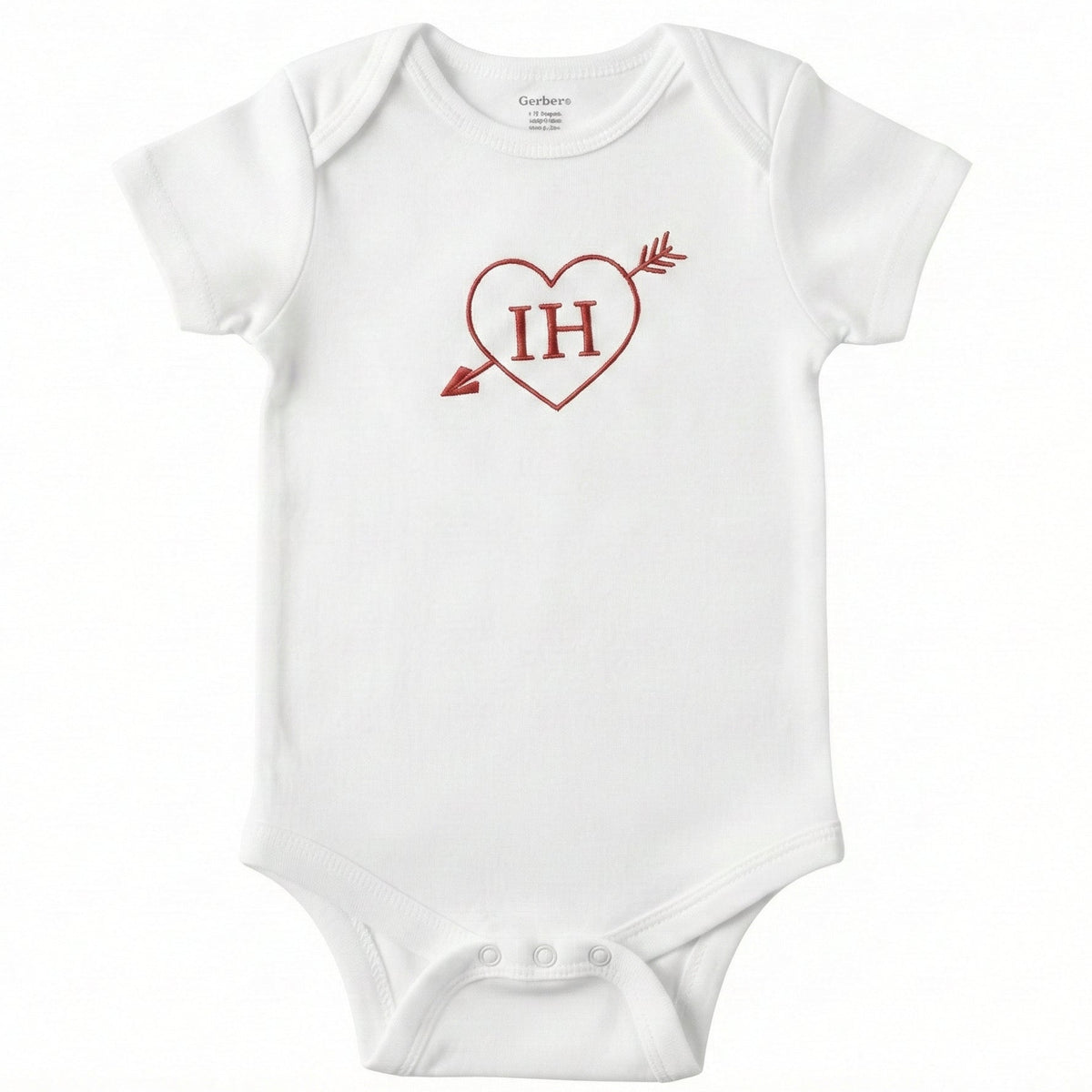 Custom Initials Heart ONESIES® | Valentine's Day Embroidery Z224