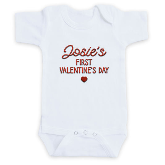 Personalized First Valentine's Day ONESIES® | Custom Name Embroidery Z225