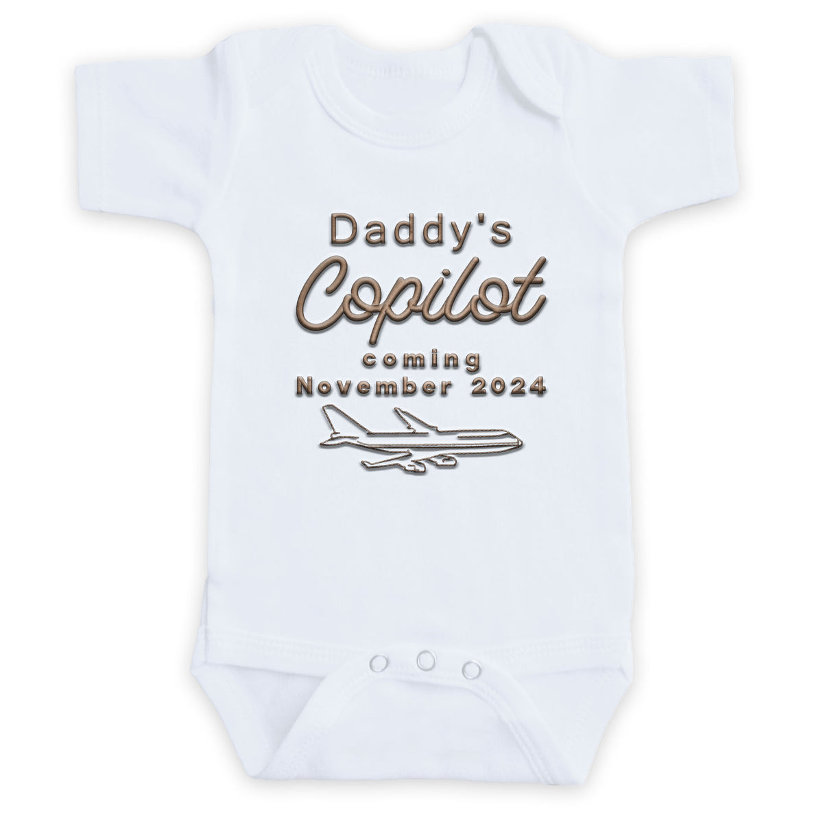 Daddy's Copilot Due Date ONESIES® Bodysuit | Custom Embroidery Z23