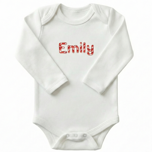 Personalized Baby Name Christmas ONESIES® | Custom Holiday Embroidery Z32
