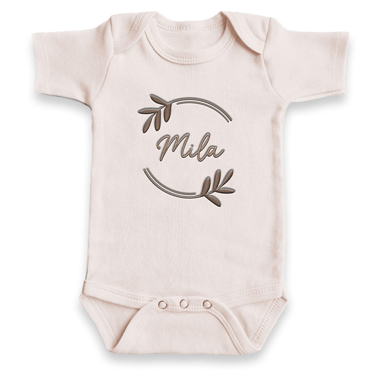 Personalized Name in Wreathe ONESIES® | Custom Embroidered Outfit Z33