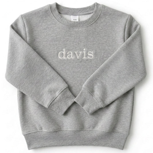 Personalized Kid's Name Sweater | Custom Minimalist Embroidery Z38