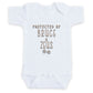 Personalized Protected By Our Pets ONESIES® | Custom Dog Name Embroidery Z3