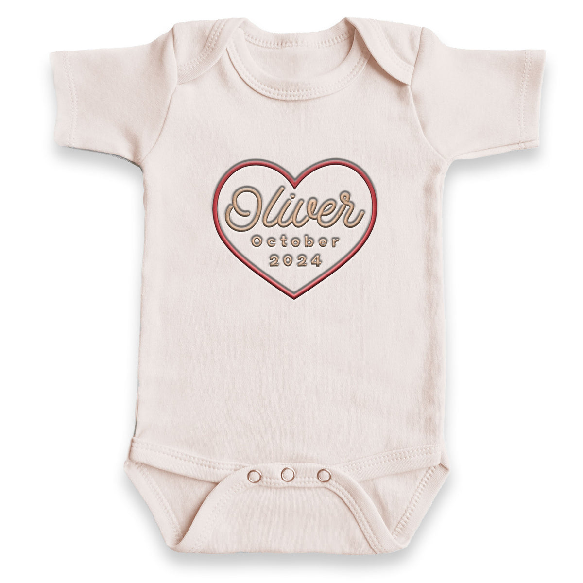 Baby Name and Due Date ONESIES® | Custom Baby Shower Embroidery Z40