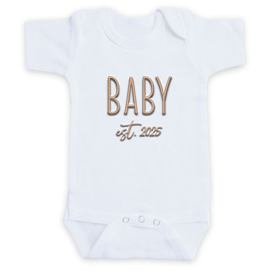 Personalized Due Date ONESIES® | Custom Pregnancy Reveal Embroidery Z44