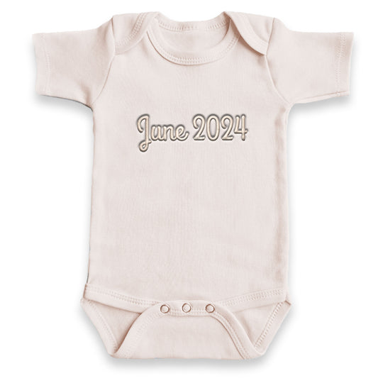 Baby Due Date ONESIES® | Custom Embroidered Pregnancy Reveal Z50