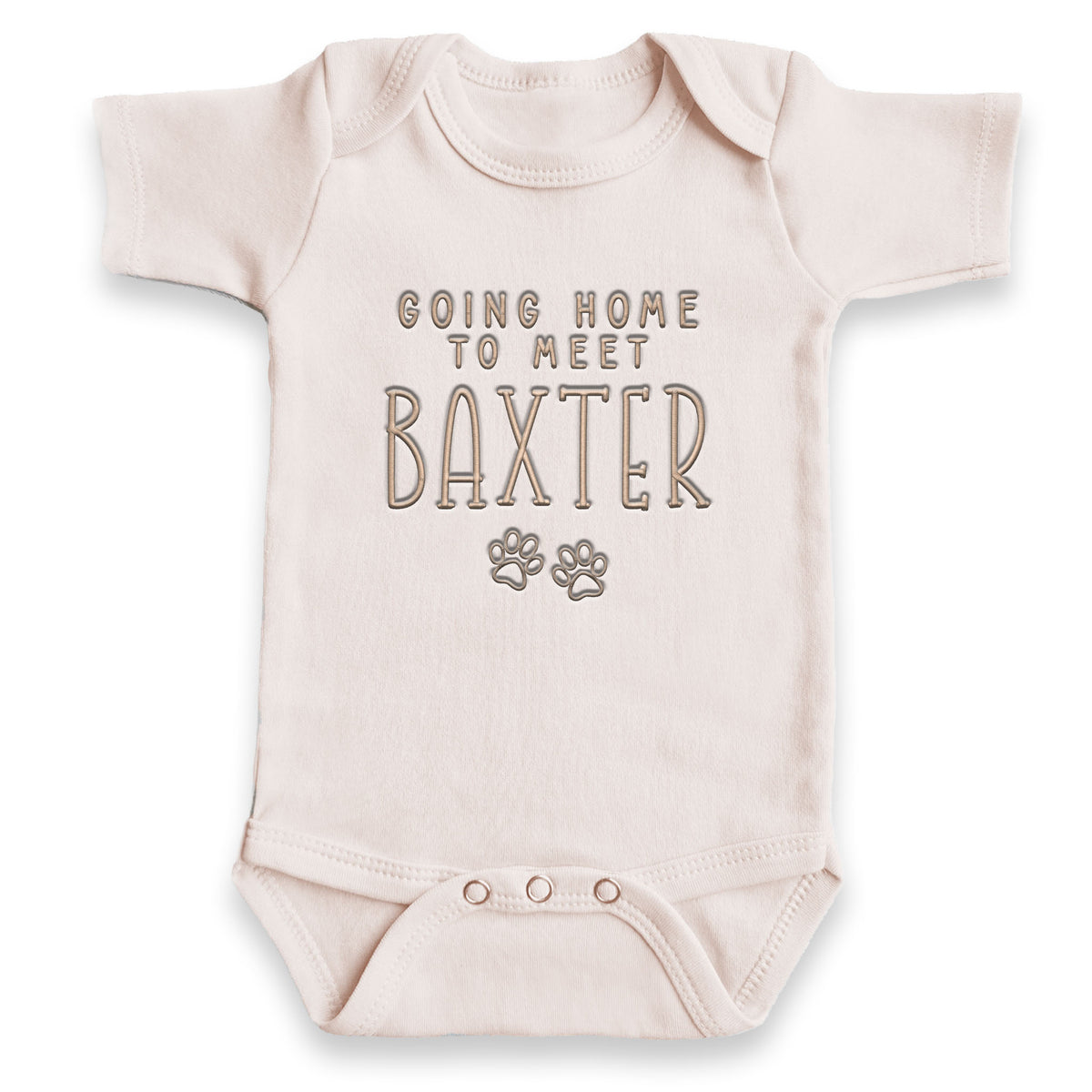 Personalized Going Home to Meet Our Pet ONESIES® | Custom Dag Name Embroidery Z7