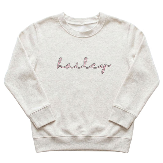 Personalized Name Kid's Sweater | Custom Embroidered Cursive Top Z90