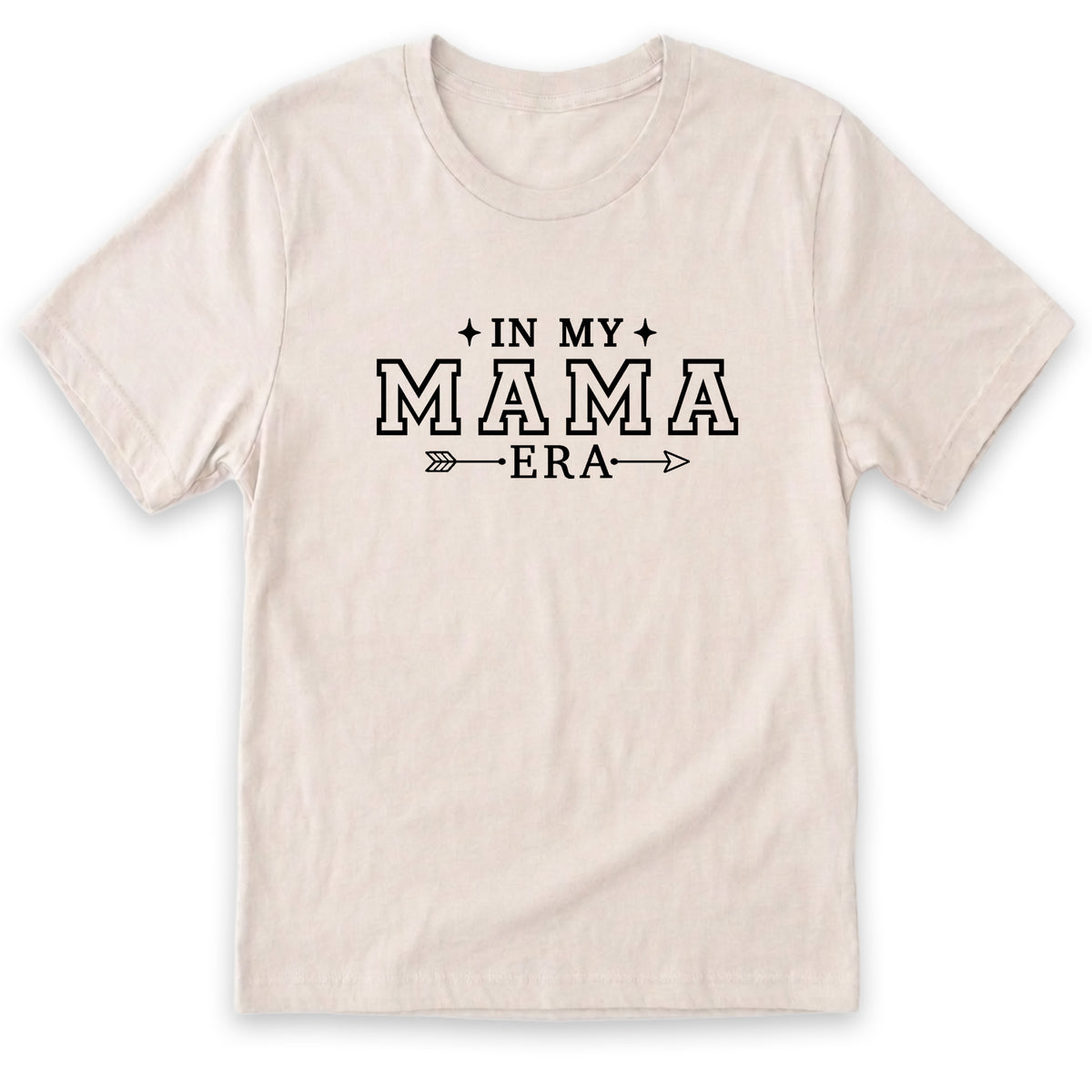 A white t-shirt with the text "IN MY MAMA ERA" printed on it.
