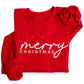 "Merry Christmas" Sweater | Custom Embroidered Holiday Crewneck H61